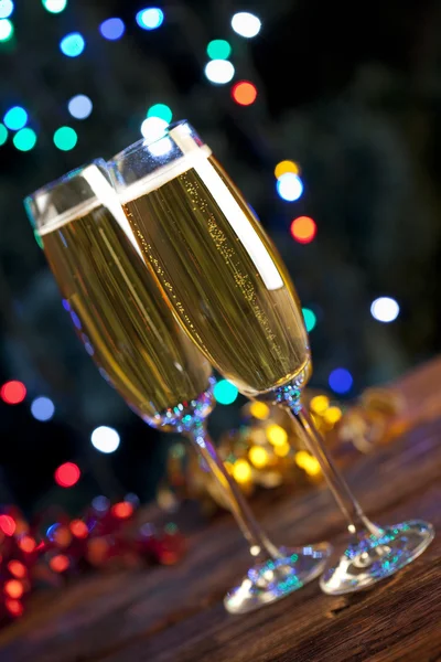 Bonne année - deux verres de champagne — Photo