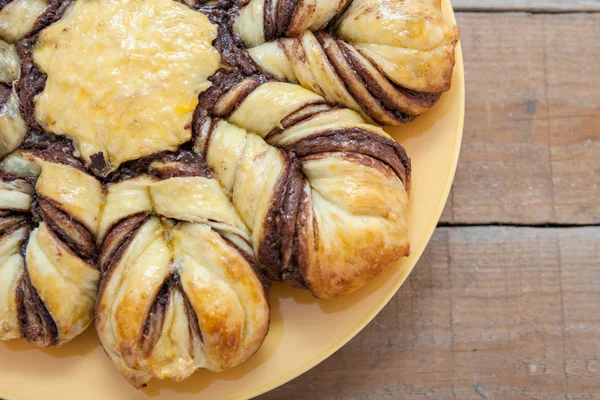 Homemade Pastry With Chocolate and Cocoa Cream — Stock Photo, Image
