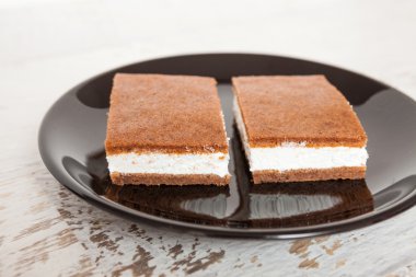 Pasta sandviç - gofret dondurma tatlı