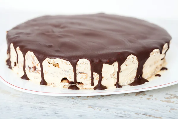 Ванильный, орех и шоколадный торт - Сладкая смесь — стоковое фото