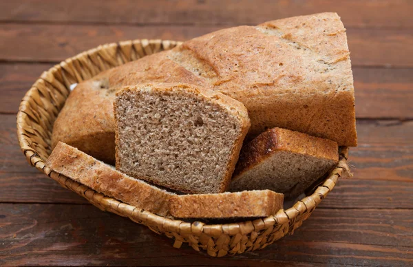 Rustic homemade whole wheat bread — Stock Photo, Image