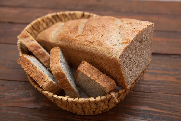 Rustic homemade whole wheat bread — Stock Photo, Image