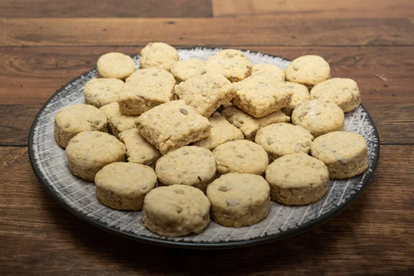 Hemlagade Salta Snacks Tallriken — Stockfoto