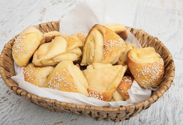 Homemade beaking small bread like snacks — Stock Photo, Image