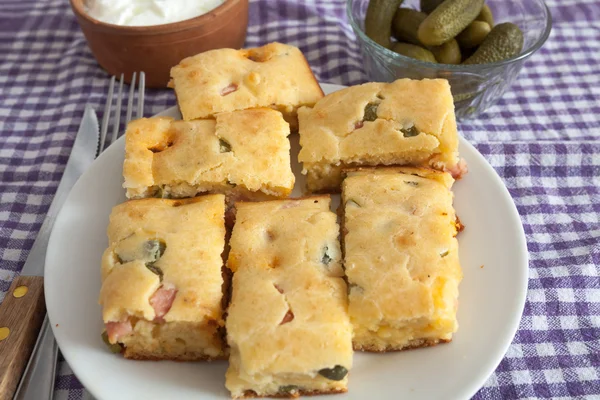 Homemade Quiche Pie — Stock Photo, Image