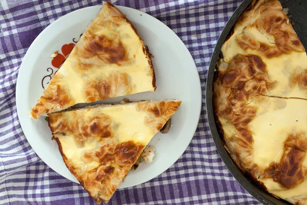 Slices of mushroom pie — Stock Photo, Image