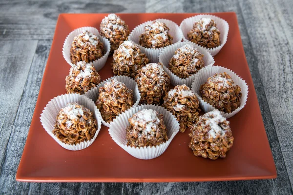 Corn Flakes Dessert with Caramel — Stock Photo, Image