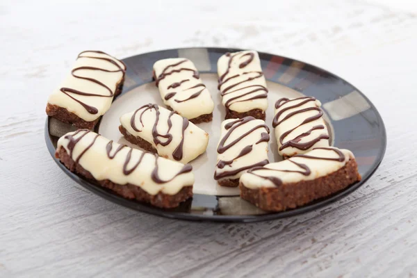 Chocolate Biscuit with Whipped Topping — стоковое фото