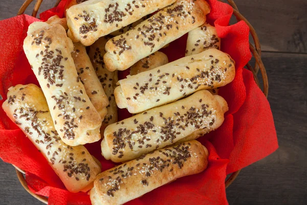 Small Bread Stuffed With Ham and Cheese — Stock Photo, Image