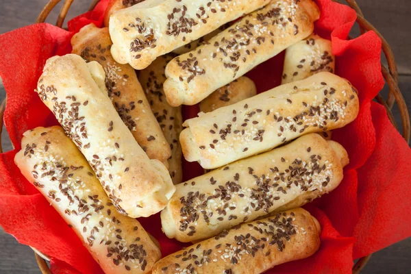 Small Bread Stuffed With Ham and Cheese — Stock Photo, Image