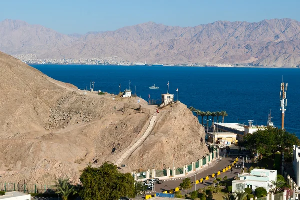 Veduta del confine Taba che attraversa il confine egiziano-israeliano — Foto Stock