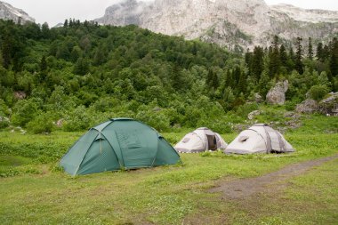 Mount Fisht, Rusya, Kuzey Kafkasya yakınında çadır