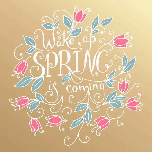Réveil Le printemps arrive . — Image vectorielle