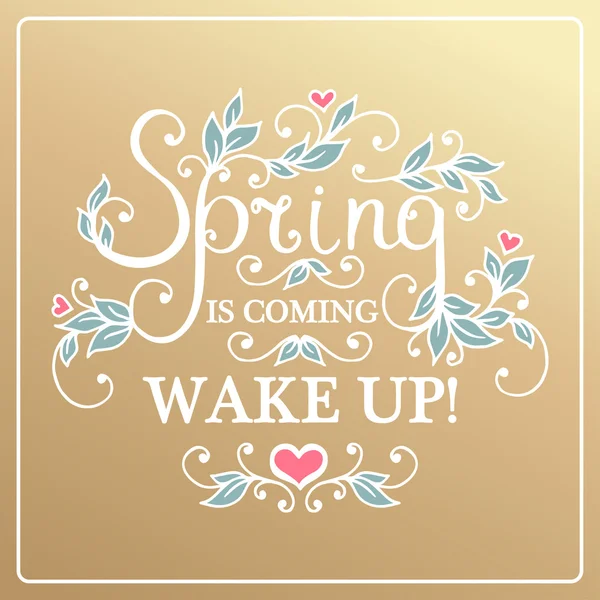 Wake up Spring is coming. — Stock Vector