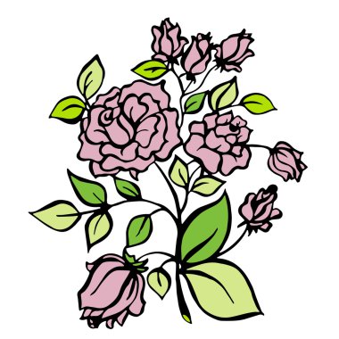 Vintage yükseldi. Vektör çizim