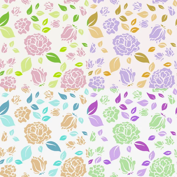 Shabby Chic Rose Pattern et fond sans couture . — Image vectorielle