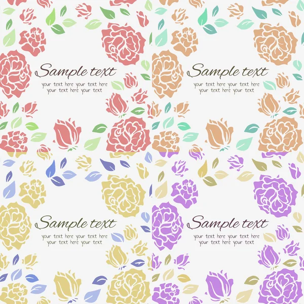 Cadre vintage avec motif floral . — Image vectorielle