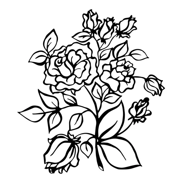 Rosa vintage. Ilustración vectorial — Vector de stock