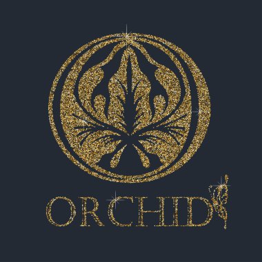 Kaligrafi tasarım öğesi. Altın logosu