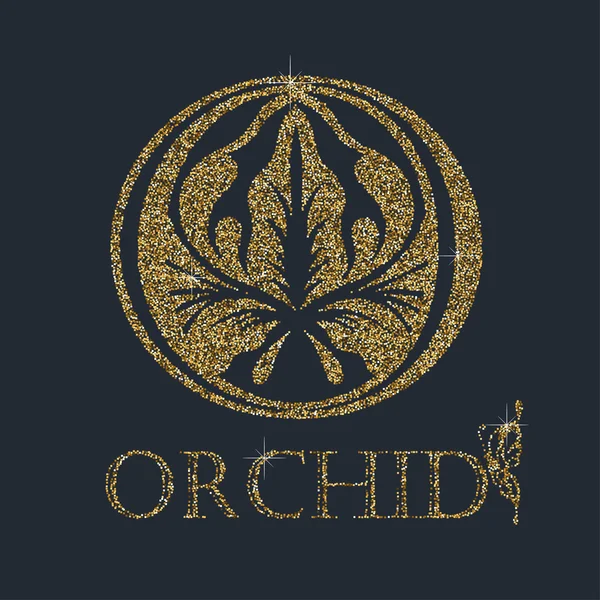 Kaligrafi tasarım öğesi. Altın logosu