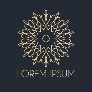 Kaligrafi tasarım öğesi. Altın Marka