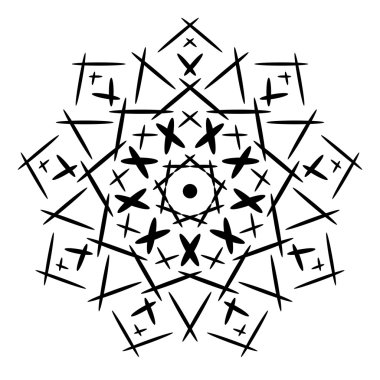 Soyut izole mandala süsleme.