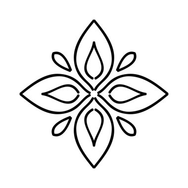 İzole soyut çiçek desenli. Vektör çizim