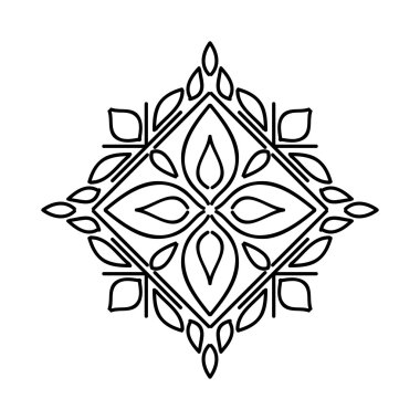 İzole soyut çiçek desenli. Vektör çizim