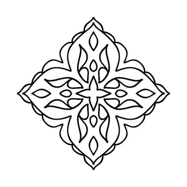 İzole soyut çiçek desenli. Vektör çizim