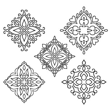 İzole soyut çiçek desenli. Vektör çizim