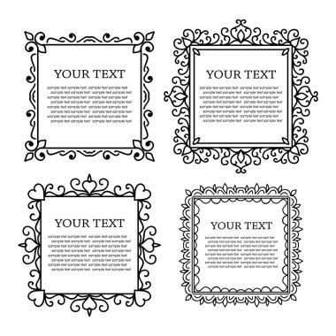 Vintage kaligrafi çerçeve çiçek.