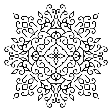 İzole soyut çiçek desenli. Vektör çizim