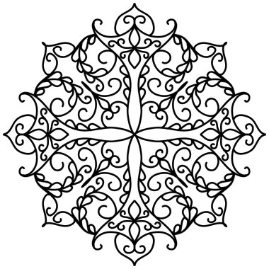 İzole soyut çiçek desenli. Vektör çizim