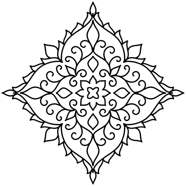 İzole soyut çiçek desenli. Vektör çizim — Stok Vektör