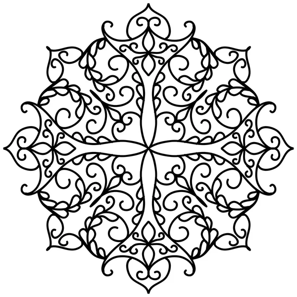 İzole soyut çiçek desenli. Vektör çizim