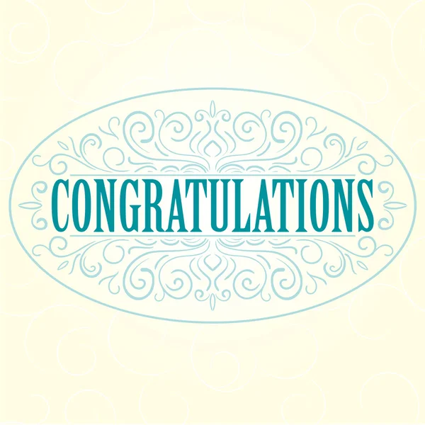 Vector vintage Congratulations card — Stock Vector