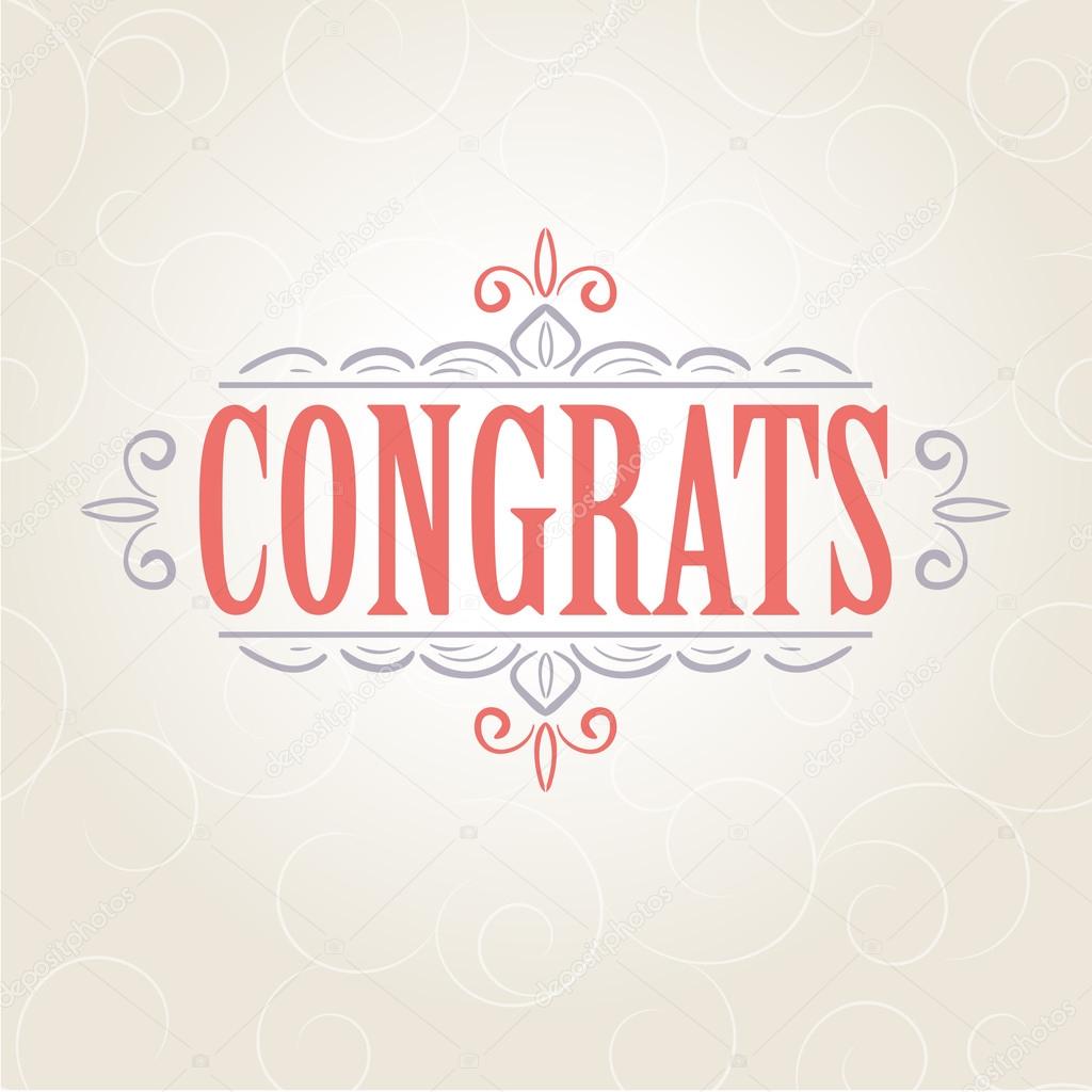 Vector vintage Congratulations card