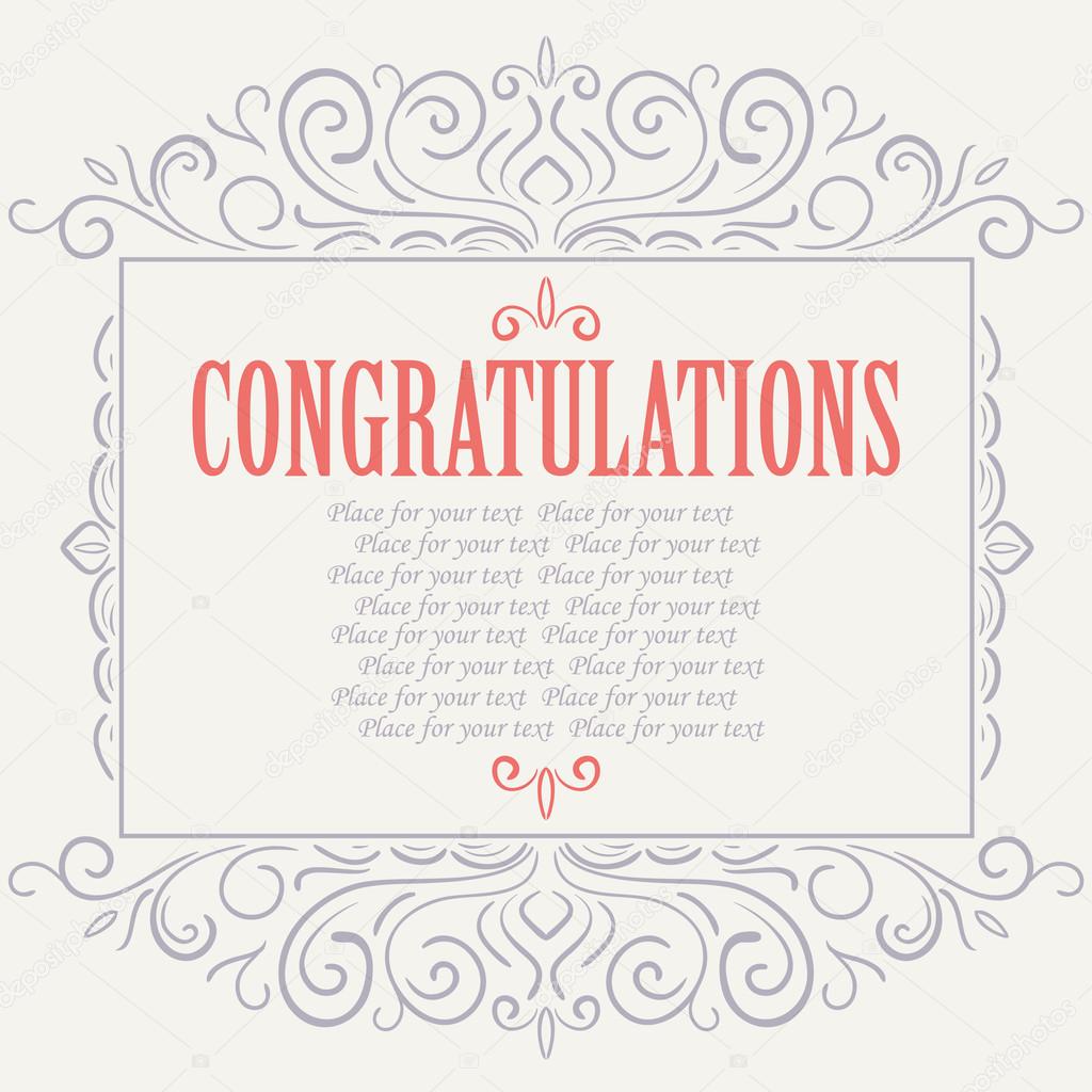 Vector vintage Congratulations card