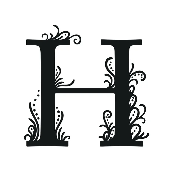 Стилизованная каллиграфия H — стоковый вектор