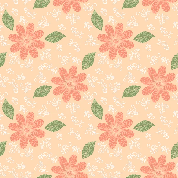 Fondo de flores sin costura — Vector de stock