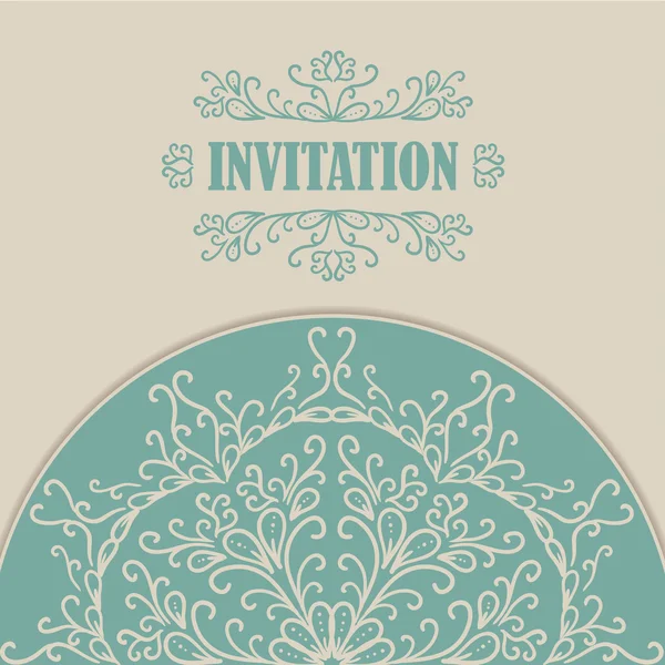 Invitation card with lace ornament. — Stock Vector