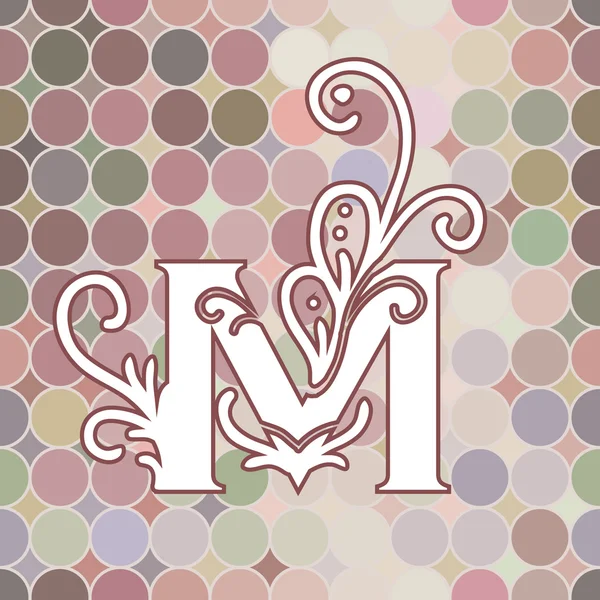 Vintage floral M — Image vectorielle