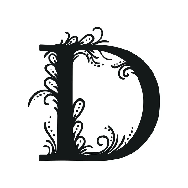 Stilize kaligrafi D. — Stok Vektör