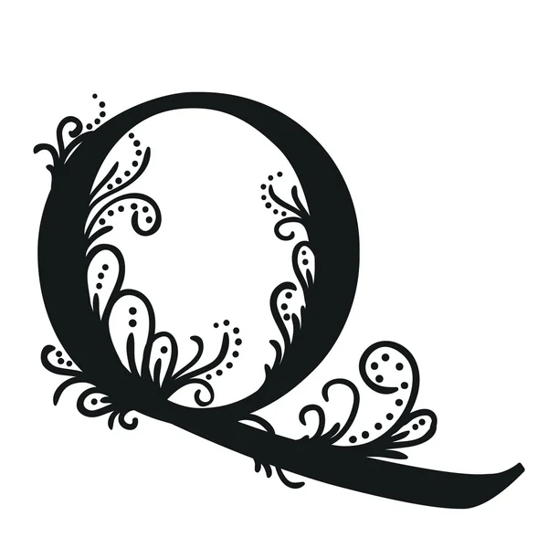Stilisierte kalligrafische q — Stockvektor