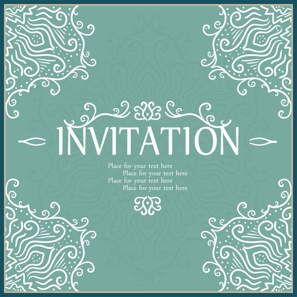 Invitation card with lace ornament. — Stock Vector