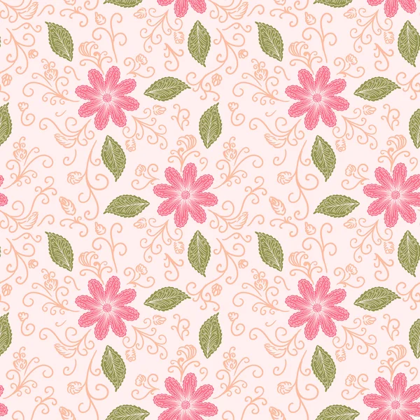 Fondo de flores sin costura — Vector de stock