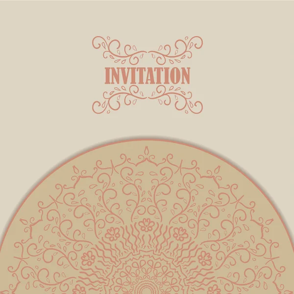 Invitation card with lace ornament. — Stock Vector