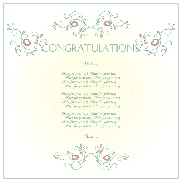 Congratulation card. — Stock Vector