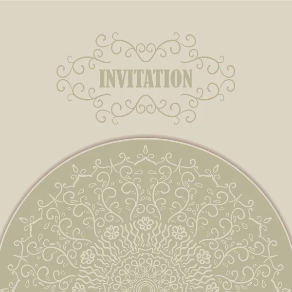 Invitation card with lace ornament. — Stock Vector