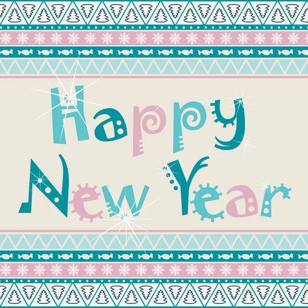 Feliz año nuevo tarjeta — Archivo Imágenes Vectoriales